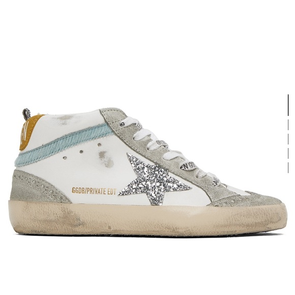 Golden Goose Mid Star Sneaker White Silver Blue, NIB Auth - Picture 2 of 6